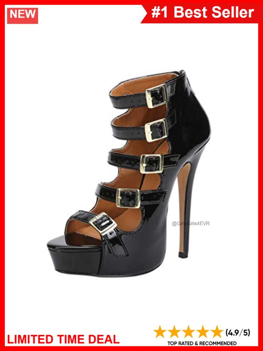 Unisex Platform Sandals Buckle Parallel Straps Stiletto High Heel Ankle Boots